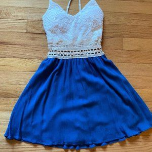 Blue and White Lace Dress